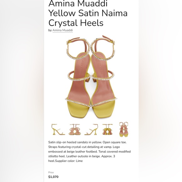 Amina Muaddi Satin Crystal Heels